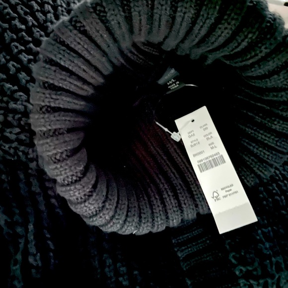 J.CREW Turtleneck Cotton Poncho NWT Size Medium-Large Black - Picture 6 of 7